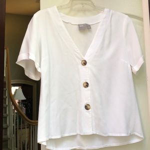 ASOS white button front top